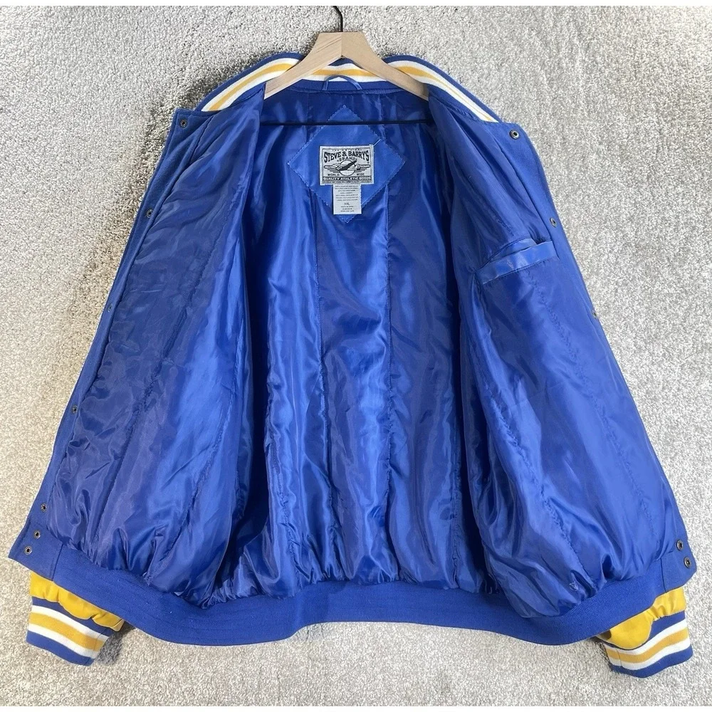 Steve & Barry's UCLA Varsity Jacket Mens XXL Blue Bruins Faux Leather Wool Blend